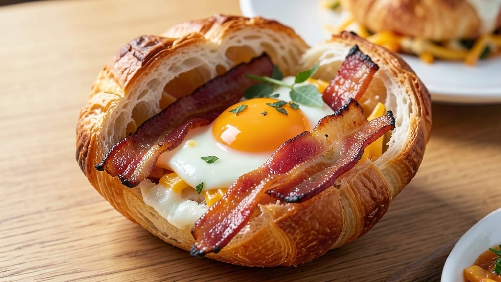 Bacon, Egg, and Cheese McMuffin Recipe: Crispy Croissant Bites With Runny Yolk Magic