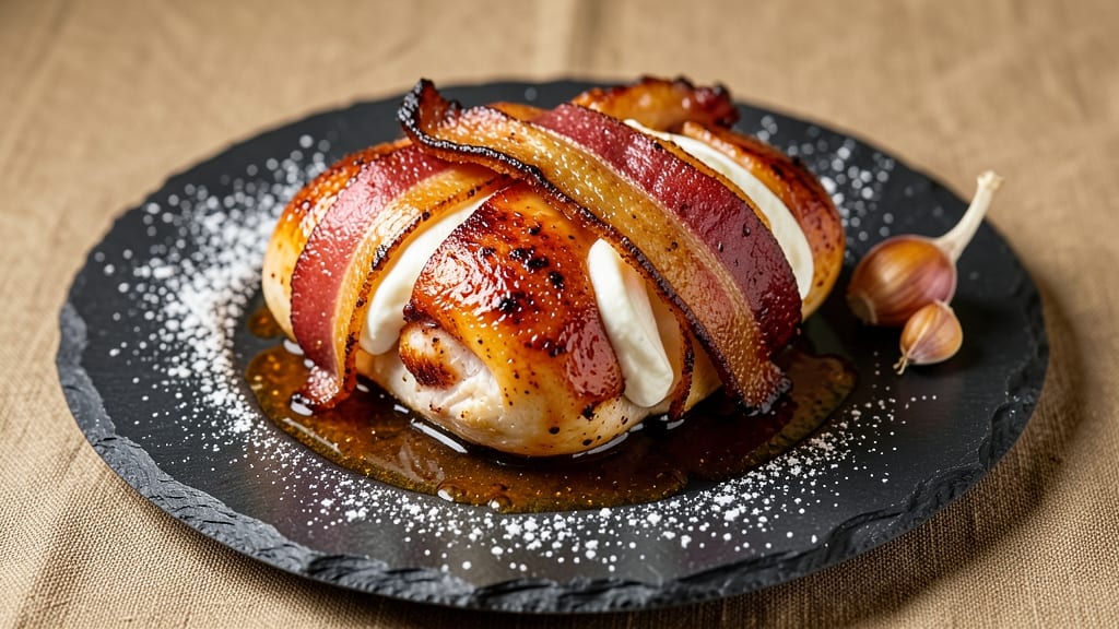 Bacon-Wrapped Cream Cheese Stuffed Chicken Breast Recipe: Smoky Crispy Crust with Melty Pull-Apart Centers