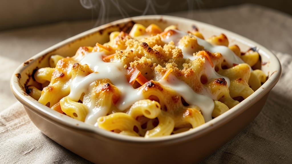 Baked Macaroni and Cheese Recipe with American Cheese: Crispy Top, Stretchy Pull-Apart Magic