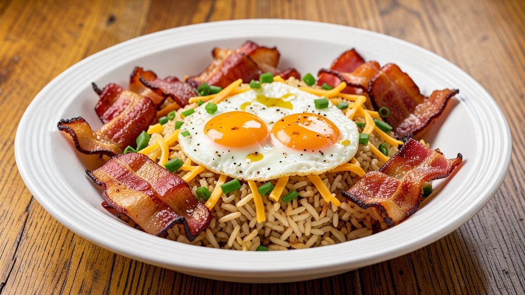 Bacon, Egg, and Cheese Fried Rice Recipe: Crispy-Edged Breakfast Bowl With Savory Bites