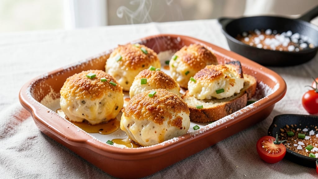 Baked Cheddar Cheese Balls Recipe: Golden Crust, Stringy Pull-Apart Magic