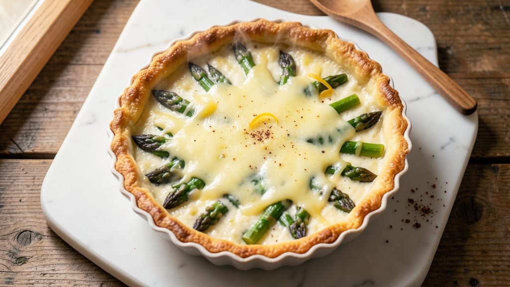 Asparagus and Cheese Quiche Recipe Easy: Crispy Crust, Fluffy Fillings in 20 Minutes