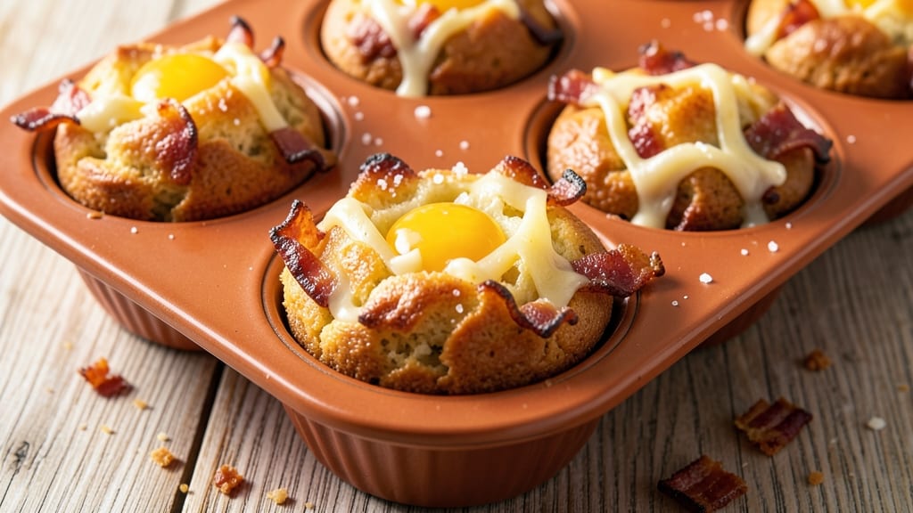 Bacon, Egg, and Cheese Breakfast Muffins Recipe: Handheld Breakfast Bites With Crispy Bacon Edges