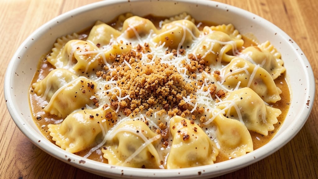 Baked Frozen Cheese Ravioli Recipe: Golden Crust, No-Boil Cheese Rivers