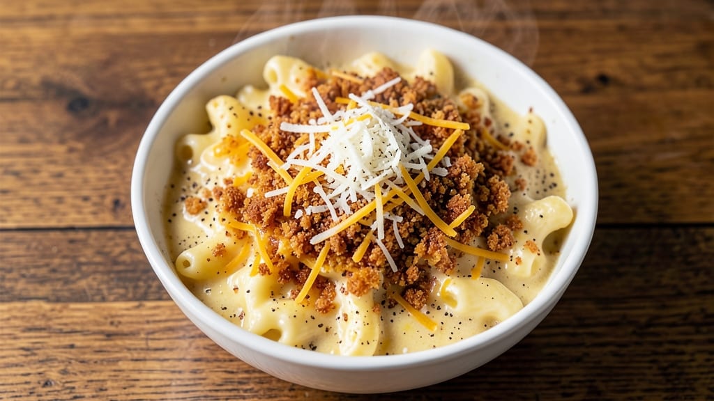 Baked Mac and Cheese Topping Recipe: Crispy Breadcrumb Crown Over Melty Streaks