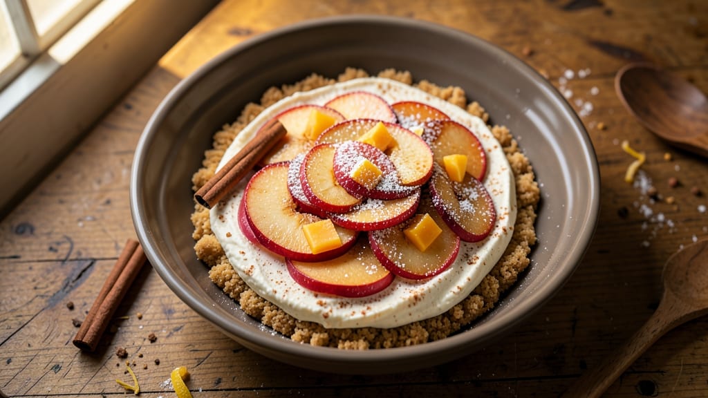 Apple Cream Cheese Dessert Recipe: Baked Apple-Cheddar Crunch with Spiced Whipped Filling