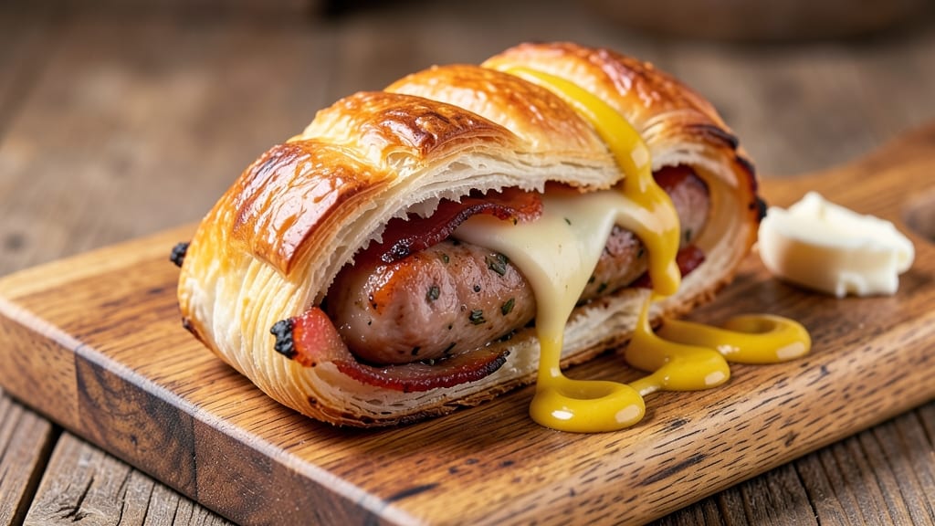Bacon and Cheese Sausage Rolls Recipe: Crispy Layers With Gooey Pull-Apart Cheese