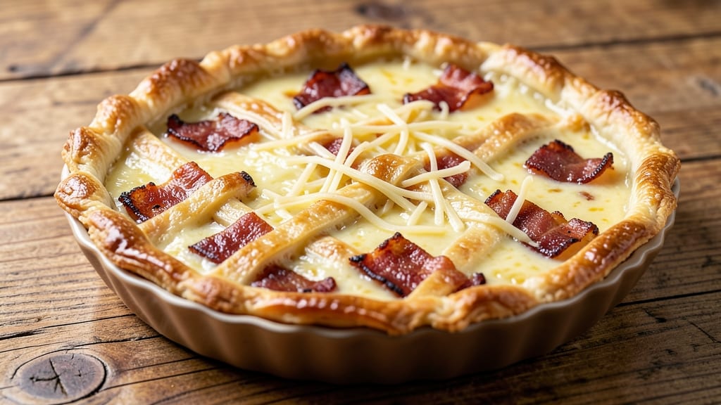Bacon Swiss Cheese Quiche Recipe: Flaky Crust With Smoky-Sweet Bite-Sized Crunch