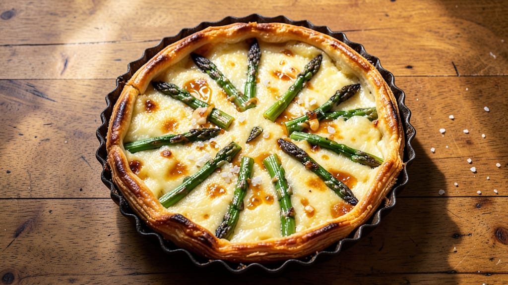 Asparagus and Cheese Tart Recipe: Crispy Pastry Cradles Fresh Greens and Melted Cheese