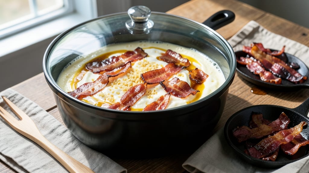 Bacon Cheese Fondue Recipe: Smoky Crispy Top Meets Gooey Cheese Rivers