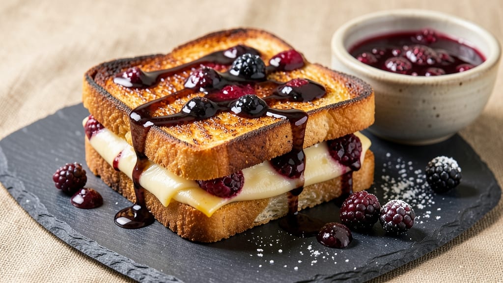 Balsamic Blackberry Bliss Grilled Cheese Recipe: Sweet-Tart Jam Infusion Between Crispy Bread