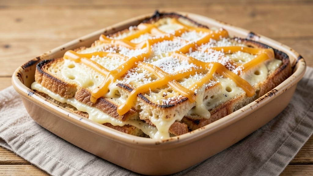 Basic Cheese Strata Recipe: Layered Breakfast Casserole With Crispy Bread Top