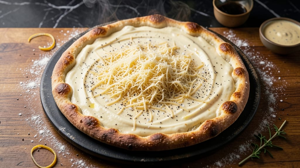 Alfredo Cheese Pizza Recipe: Crispy Crust with Ultra-Creamy Alfredo Rivers