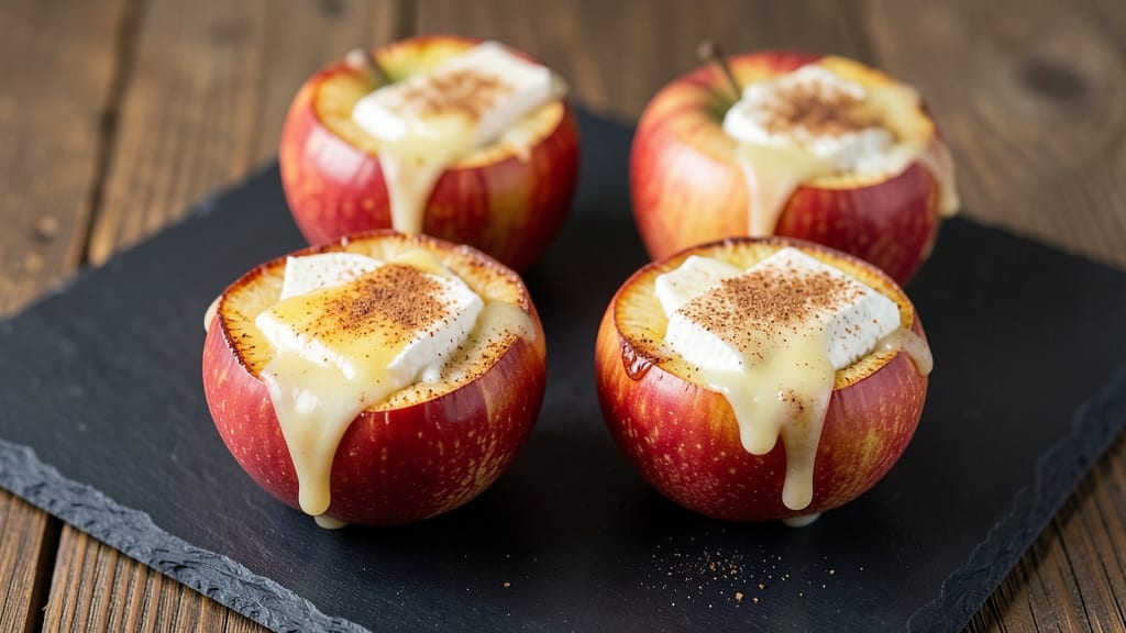 Baked Apples and Cheese Recipe: Warm Spiced Apple Crunch With Melty Cheese Rivers