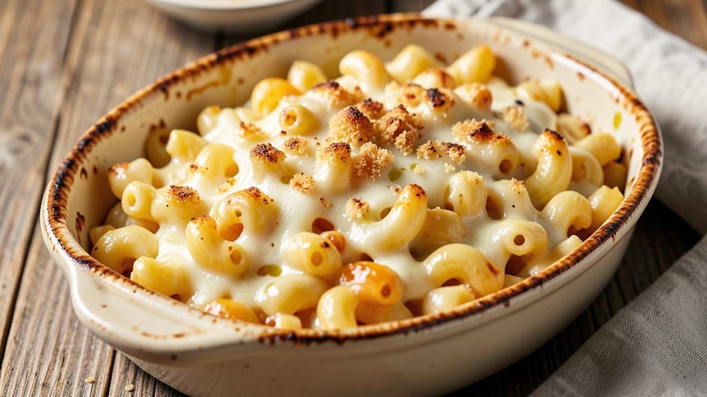 Baked Macaroni and Cheese Recipe with Eggs and Milk: Breakfast Casserole With Crispy Top